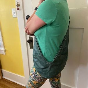 Teal Classic Leather Sash bag